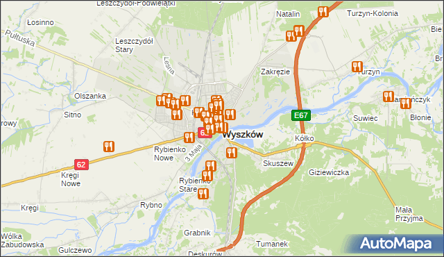 mapa Wyszków, Wyszków na mapie Targeo