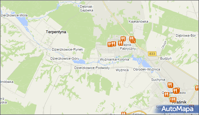 mapa Wyżnianka-Kolonia, Wyżnianka-Kolonia na mapie Targeo
