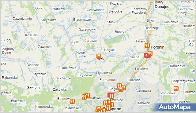 mapa Ząb, Ząb na mapie Targeo