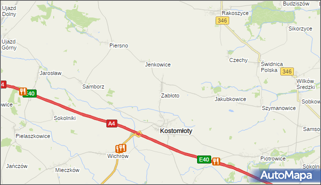 mapa Zabłoto, Zabłoto na mapie Targeo