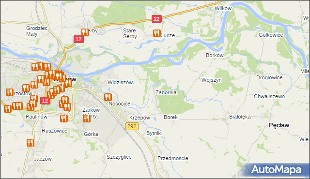 mapa Zabornia gmina Głogów, Zabornia gmina Głogów na mapie Targeo