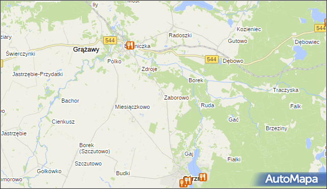 mapa Zaborowo gmina Górzno, Zaborowo gmina Górzno na mapie Targeo