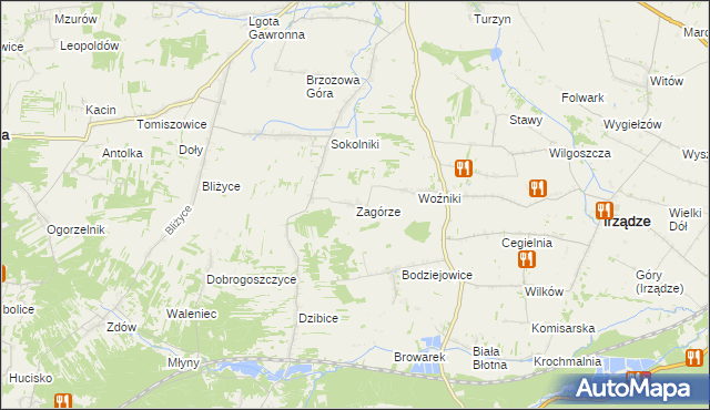 mapa Zagórze gmina Niegowa, Zagórze gmina Niegowa na mapie Targeo