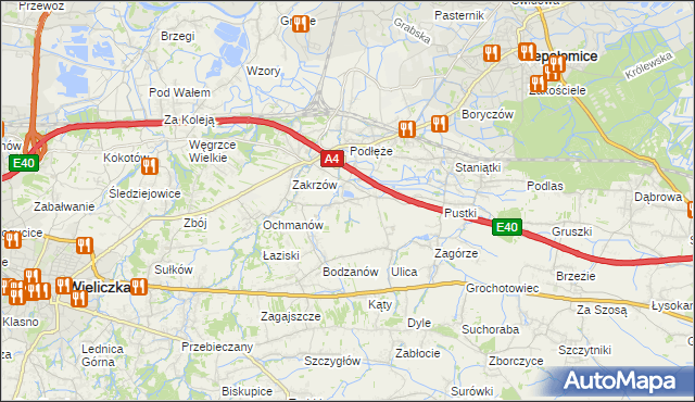 mapa Zakrzowiec, Zakrzowiec na mapie Targeo