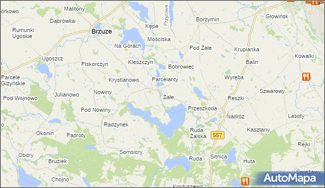 mapa Żałe, Żałe na mapie Targeo