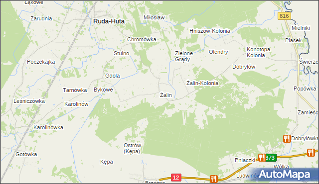 mapa Żalin, Żalin na mapie Targeo