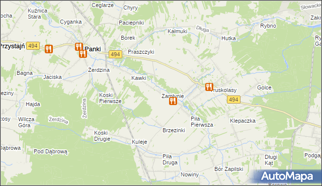 mapa Zamłynie gmina Wręczyca Wielka, Zamłynie gmina Wręczyca Wielka na mapie Targeo