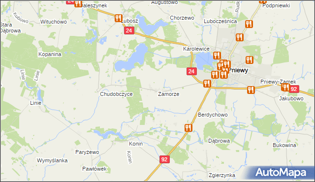 mapa Zamorze, Zamorze na mapie Targeo