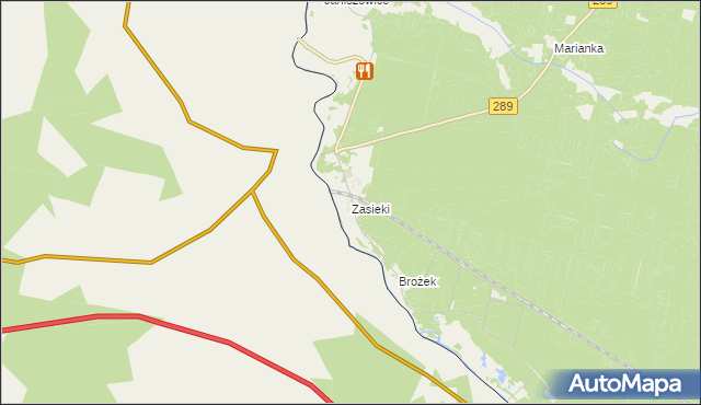 mapa Zasieki, Zasieki na mapie Targeo