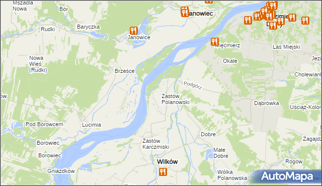 mapa Zastów Polanowski, Zastów Polanowski na mapie Targeo