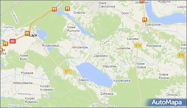 mapa Zaździerz, Zaździerz na mapie Targeo