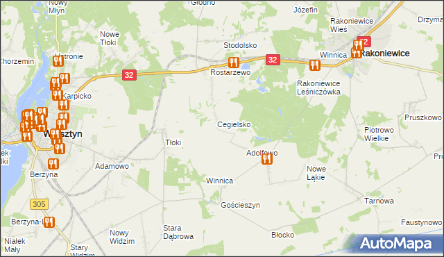 mapa Zdrogowo gmina Wolsztyn, Zdrogowo gmina Wolsztyn na mapie Targeo