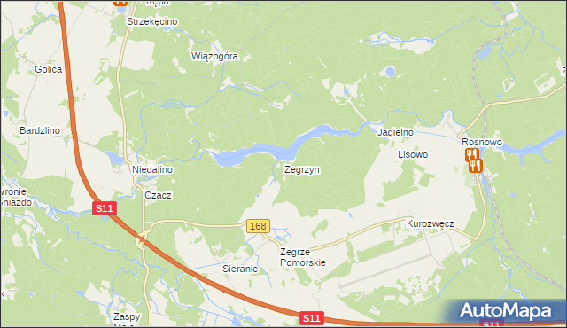 mapa Zegrzyn, Zegrzyn na mapie Targeo