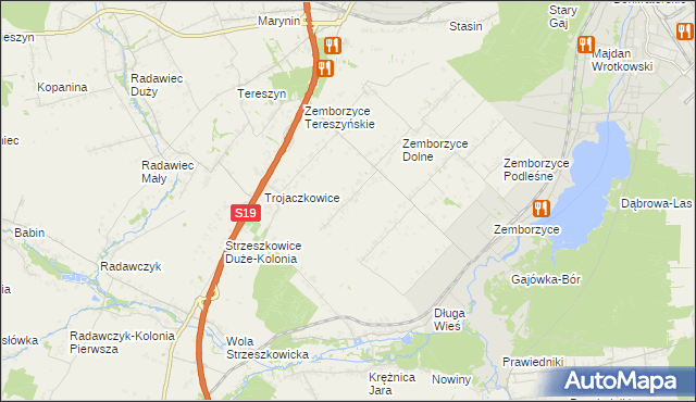 mapa Zemborzyce Wojciechowskie, Zemborzyce Wojciechowskie na mapie Targeo