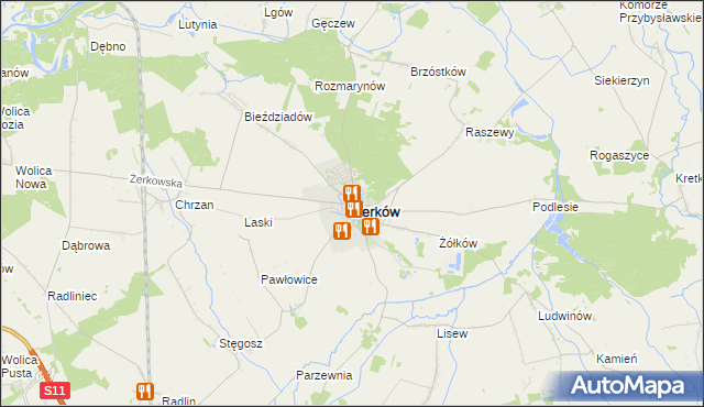 mapa Żerków powiat jarociński, Żerków powiat jarociński na mapie Targeo