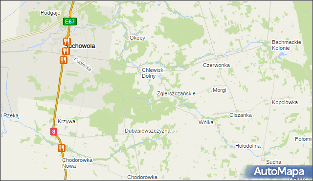 mapa Zgierszczańskie, Zgierszczańskie na mapie Targeo