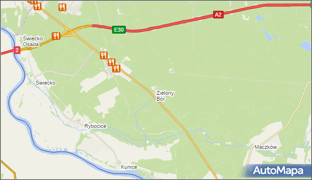 mapa Zielony Bór, Zielony Bór na mapie Targeo