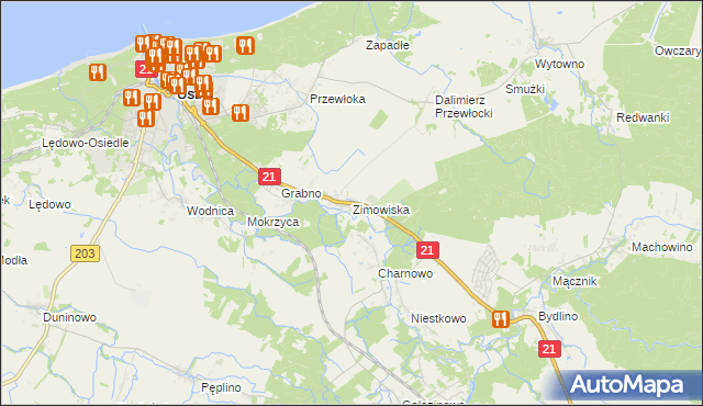 mapa Zimowiska, Zimowiska na mapie Targeo