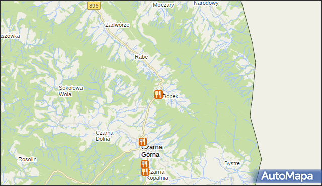 mapa Żłobek gmina Czarna, Żłobek gmina Czarna na mapie Targeo