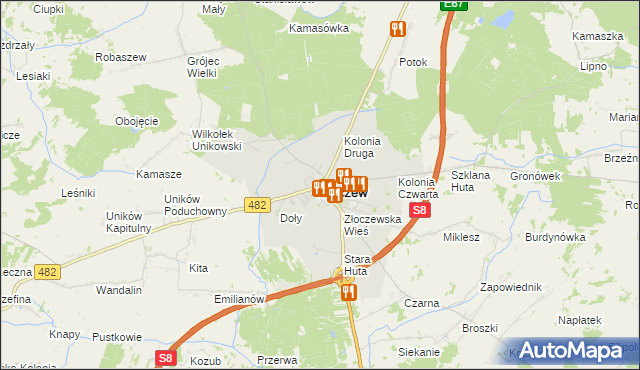 mapa Złoczew, Złoczew na mapie Targeo