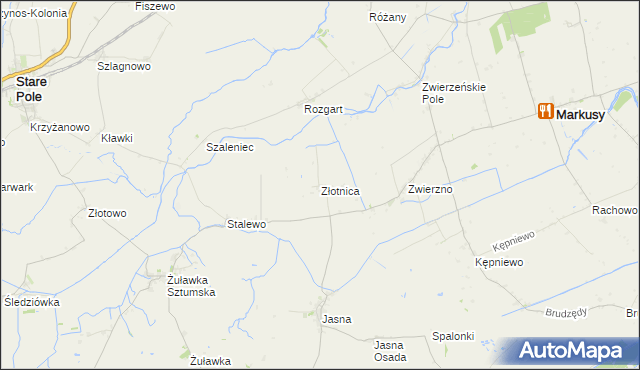 mapa Złotnica, Złotnica na mapie Targeo