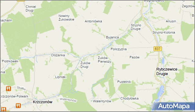 mapa Żuków Pierwszy, Żuków Pierwszy na mapie Targeo
