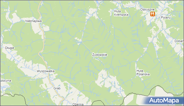 mapa Żydowskie gmina Krempna, Żydowskie gmina Krempna na mapie Targeo