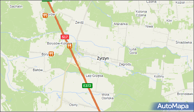 mapa Żyrzyn, Żyrzyn na mapie Targeo