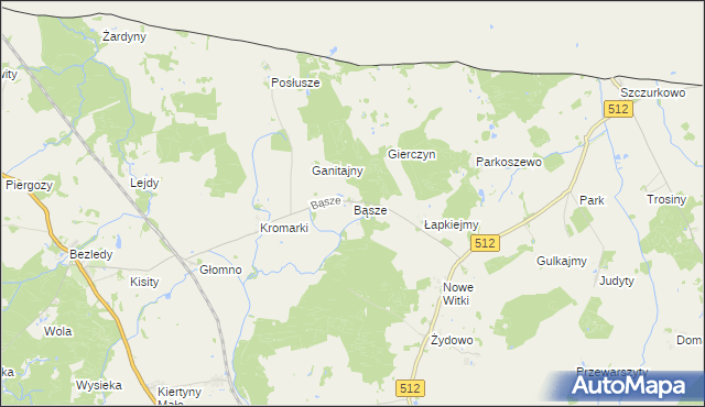 mapa Bąsze, Bąsze na mapie Targeo