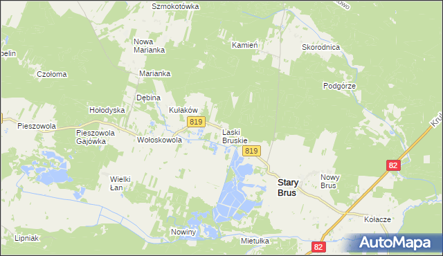 mapa Laski Bruskie, Laski Bruskie na mapie Targeo