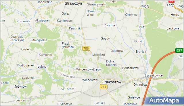 mapa Micigózd, Micigózd na mapie Targeo