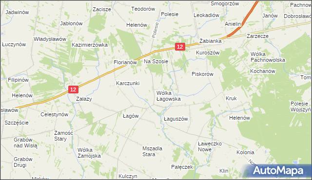 mapa Wólka Łagowska, Wólka Łagowska na mapie Targeo