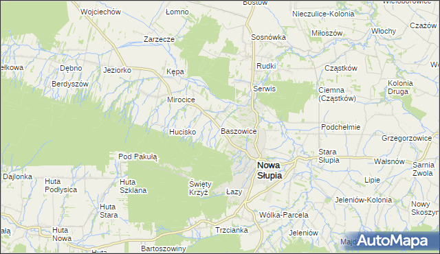 mapa Baszowice, Baszowice na mapie Targeo