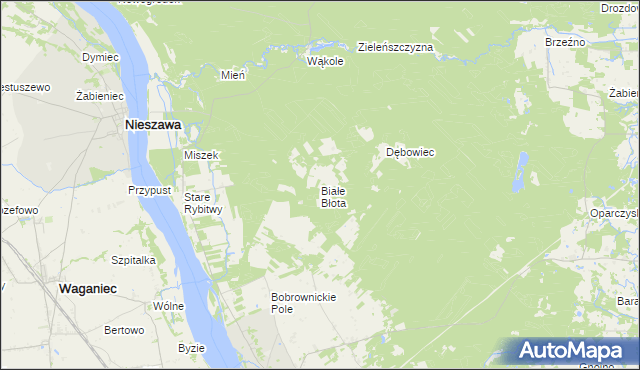 mapa Białe Błota gmina Bobrowniki, Białe Błota gmina Bobrowniki na mapie Targeo