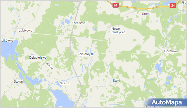 mapa Biercza, Biercza na mapie Targeo