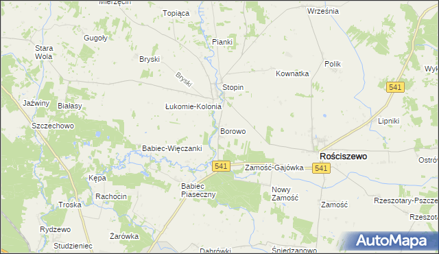 mapa Borowo gmina Rościszewo, Borowo gmina Rościszewo na mapie Targeo