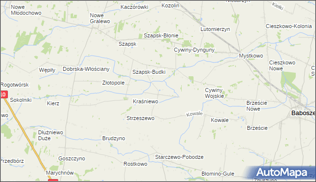 mapa Bożewo gmina Baboszewo, Bożewo gmina Baboszewo na mapie Targeo