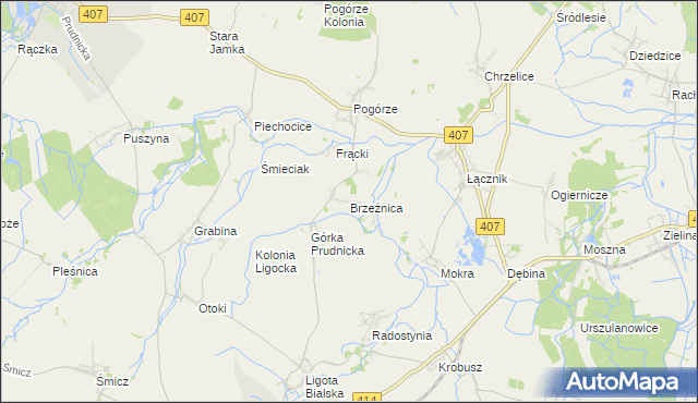 mapa Brzeźnica gmina Biała, Brzeźnica gmina Biała na mapie Targeo