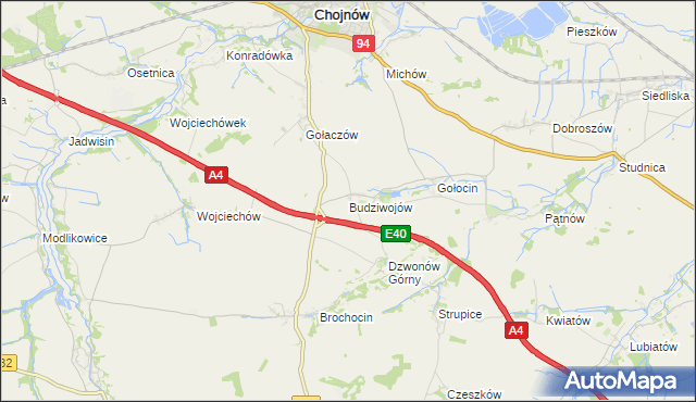 mapa Budziwojów, Budziwojów na mapie Targeo