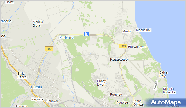 mapa Dębogórze, Dębogórze na mapie Targeo