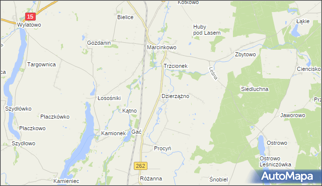 mapa Dzierzążno, Dzierzążno na mapie Targeo