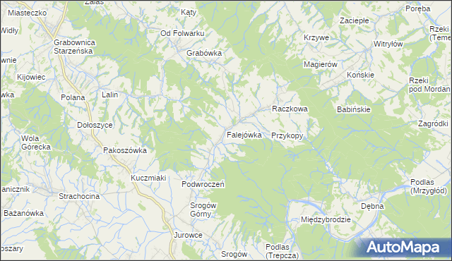 mapa Falejówka, Falejówka na mapie Targeo