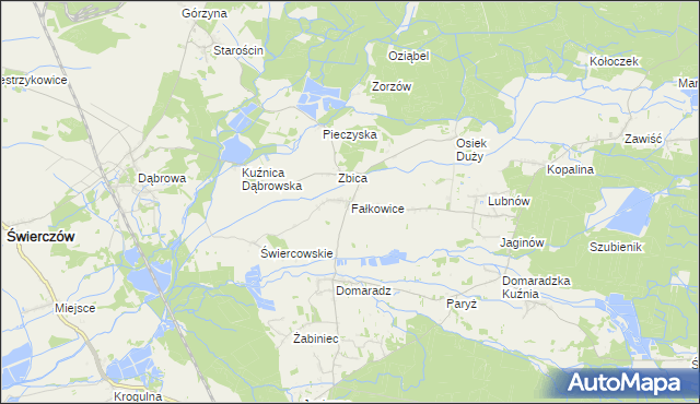mapa Fałkowice gmina Pokój, Fałkowice gmina Pokój na mapie Targeo