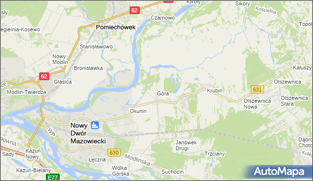 mapa Góra gmina Wieliszew, Góra gmina Wieliszew na mapie Targeo