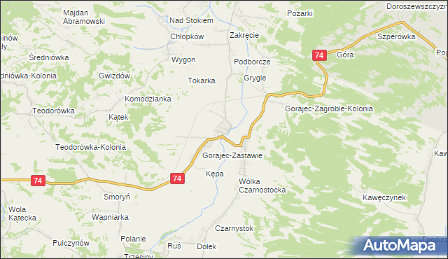 mapa Gorajec-Stara Wieś, Gorajec-Stara Wieś na mapie Targeo