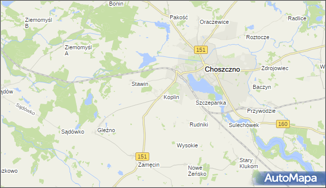 mapa Koplin, Koplin na mapie Targeo