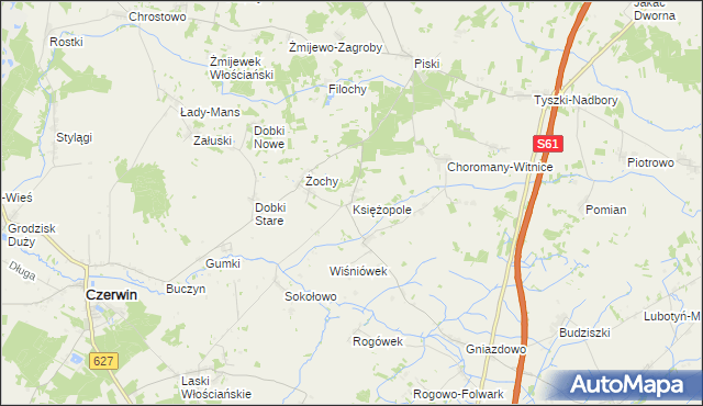 mapa Księżopole, Księżopole na mapie Targeo