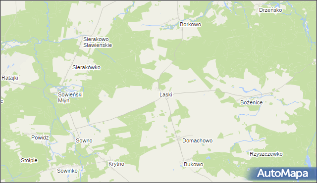 mapa Laski gmina Malechowo, Laski gmina Malechowo na mapie Targeo