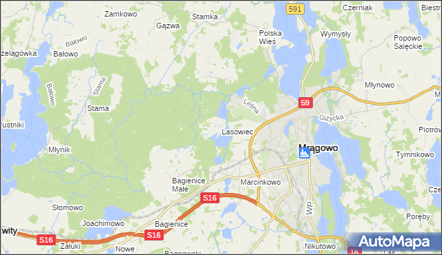 mapa Lasowiec, Lasowiec na mapie Targeo