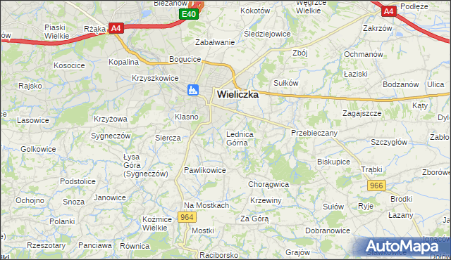 mapa Lednica Górna, Lednica Górna na mapie Targeo